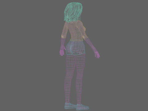 Cartoon classic girl V30526 3D Model