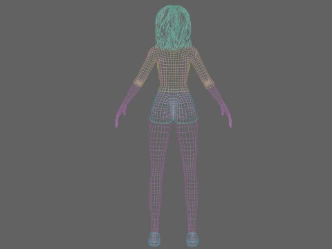 Cartoon classic girl V30526 3D Model