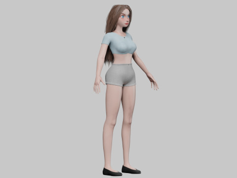 Cartoon cool girl V29682 3D-Modell