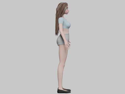 Cartoon cool girl V29682 3D-Modell