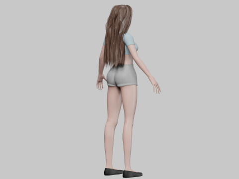 Cartoon cool girl V29682 3D-Modell