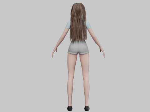 Cartoon cool girl V29682 3D-Modell