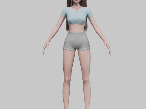 Cartoon cool girl V29682 3D-Modell