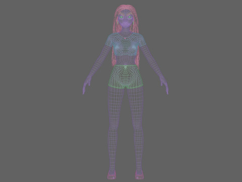 Cartoon cool girl V29682 3D-Modell