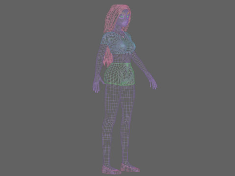 Cartoon cool girl V29682 3D-Modell