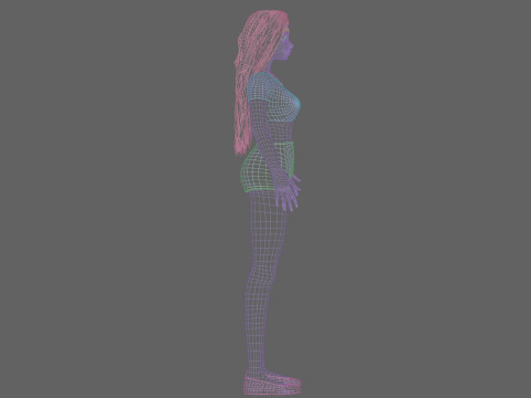 Cartoon cool girl V29682 3D-Modell