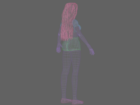 Cartoon cool girl V29682 3D-Modell