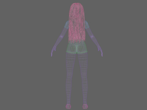 Cartoon cool girl V29682 3D-Modell
