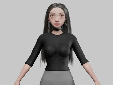 कार्टून सुंदर लड़की V30588 3D मॉडल