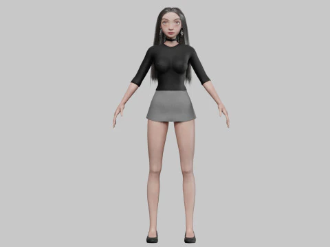 Cartoon cute girl V30588 3D Model