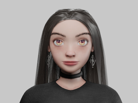 Cartoon cute girl V30588 3D Модель