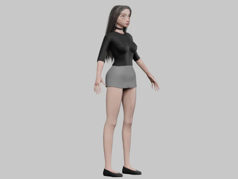 Cartoon cute girl V30588 3D Model