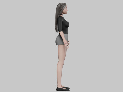 Cartoon cute girl V30588 3D Модель