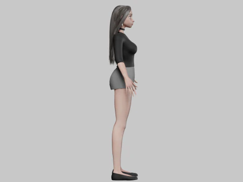 Cartoon cute girl V30588 3D Model