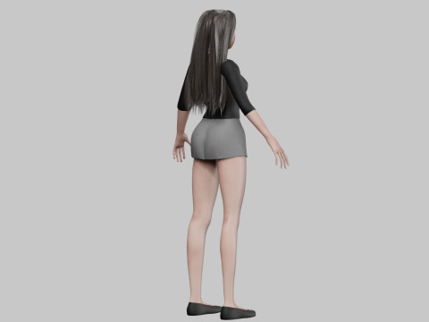 Cartoon cute girl V30588 3D Модель
