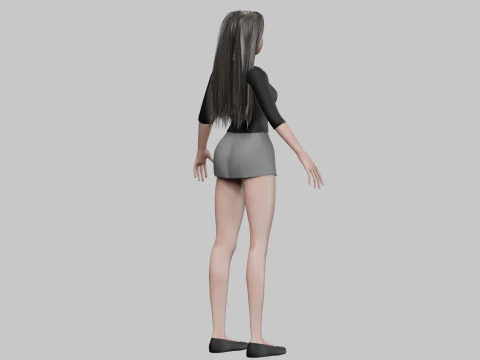 Cartoon cute girl V30588 3D Model