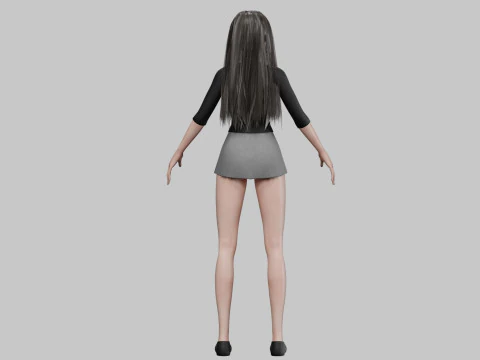 Cartoon cute girl V30588 3D Model