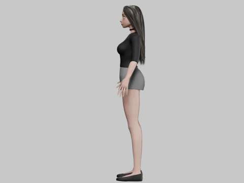 Cartoon cute girl V30588 3D Model