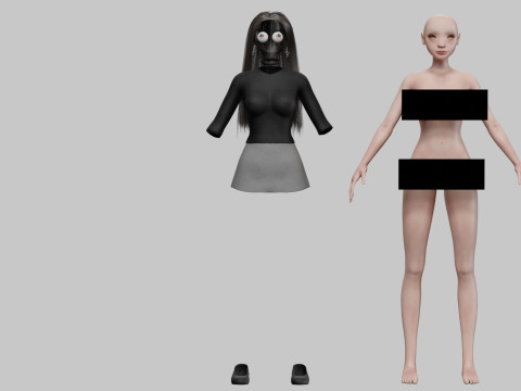Cartoon cute girl V30588 3D Модель