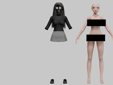 Cartoon cute girl V30588 3D Model