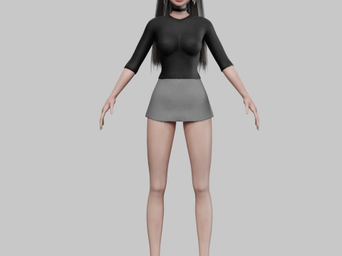 Cartoon cute girl V30588 3D Модель