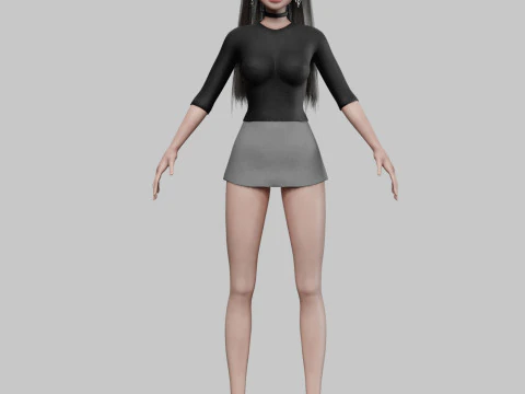 Cartoon cute girl V30588 3D Model