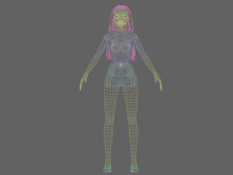Cartoon cute girl V30588 3D Model