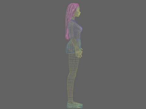 Cartoon cute girl V30588 3D Model