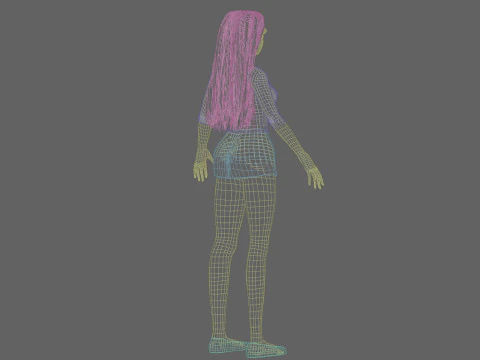 Cartoon cute girl V30588 3D Model