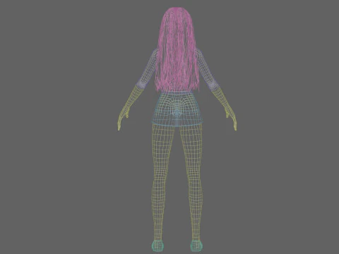 Cartoon cute girl V30588 3D Model
