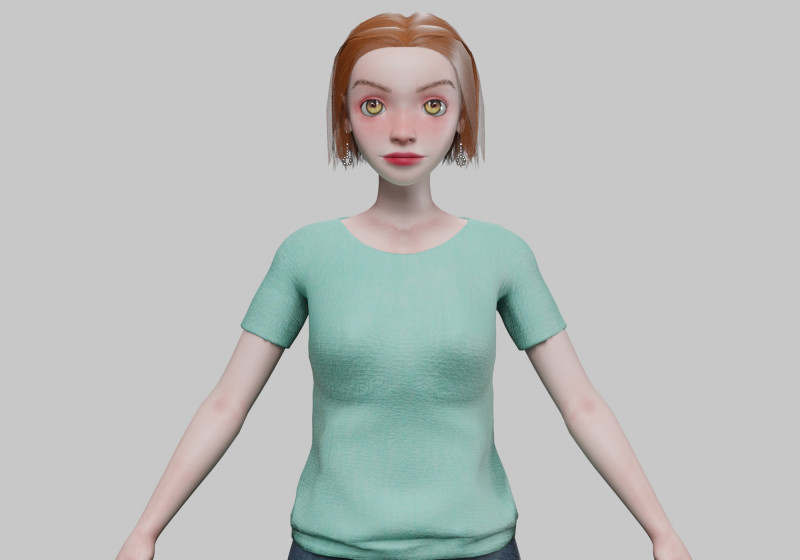 Cartoon pretty girl V29219 3D मॉडल .c4d .max .obj .3ds .fbx .stl .blend