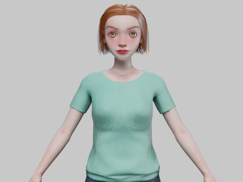 कार्टून सुंदर लड़की V29219 3D मॉडल