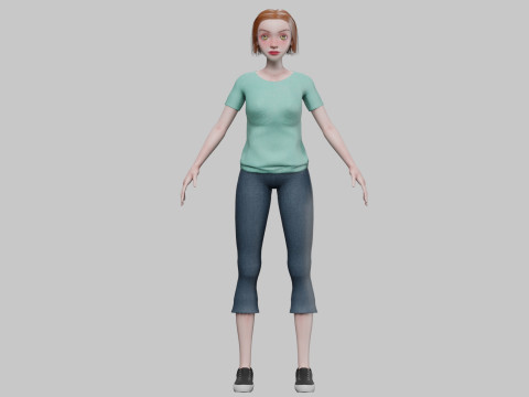 Cartoon pretty girl V29219 3D मॉडल