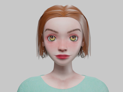 Cartoon pretty girl V29219 3D मॉडल
