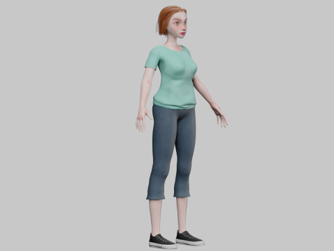 Cartoon pretty girl V29219 3D मॉडल