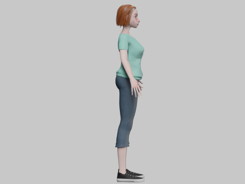 Cartoon pretty girl V29219 3D मॉडल
