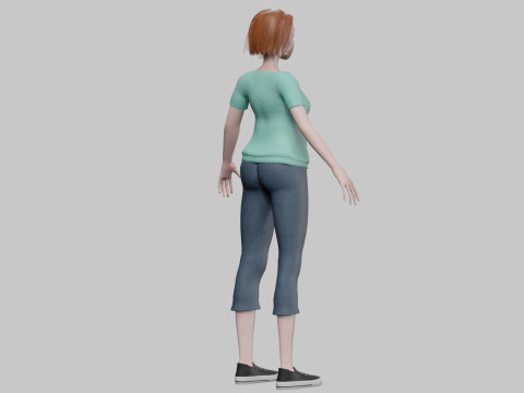 Cartoon pretty girl V29219 3D मॉडल