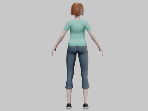 Cartoon pretty girl V29219 3D मॉडल