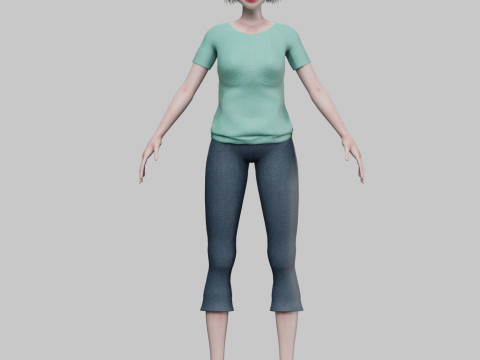 Cartoon pretty girl V29219 3D मॉडल