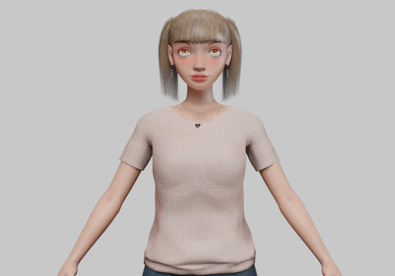 Cartoon standard girl V23169 Modelo 3D .c4d .max .obj .3ds .fbx .stl .blend 