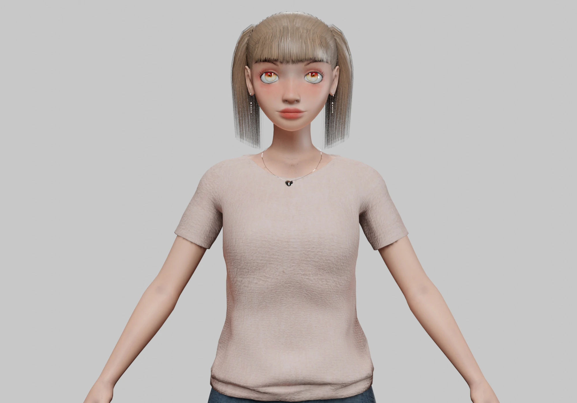 Cartoon standard girl V23169 3D Model .c4d .max .obj .3ds .fbx .stl .blend 