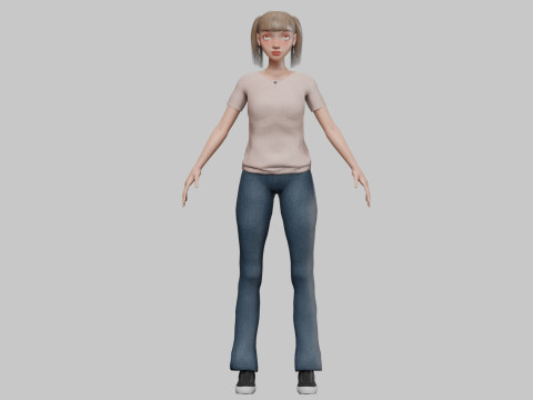 Cartoon standard girl V23169 Modelo 3D