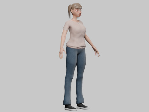 Cartoon standard girl V23169 Modelo 3D