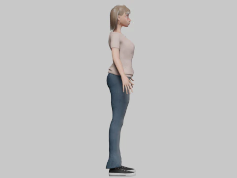 Cartoon standard girl V23169 3D Model