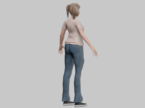 Cartoon standard girl V23169 Modelo 3D