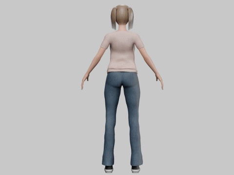 Cartoon standard girl V23169 Modelo 3D