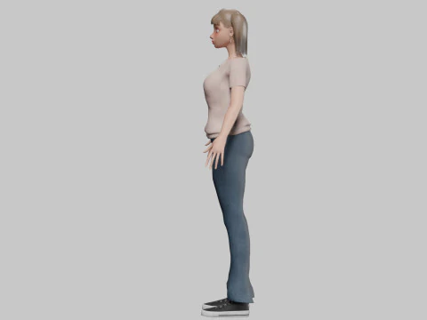 Cartoon standard girl V23169 3D Model