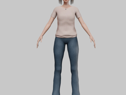Cartoon standard girl V23169 Modelo 3D