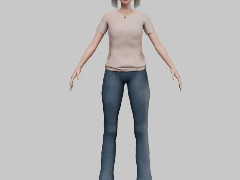 Cartoon standard girl V23169 3D Model