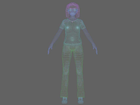Cartoon standard girl V23169 3D Model